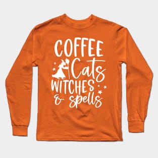 Coffee Cats Witches & Spells Long Sleeve T-Shirt